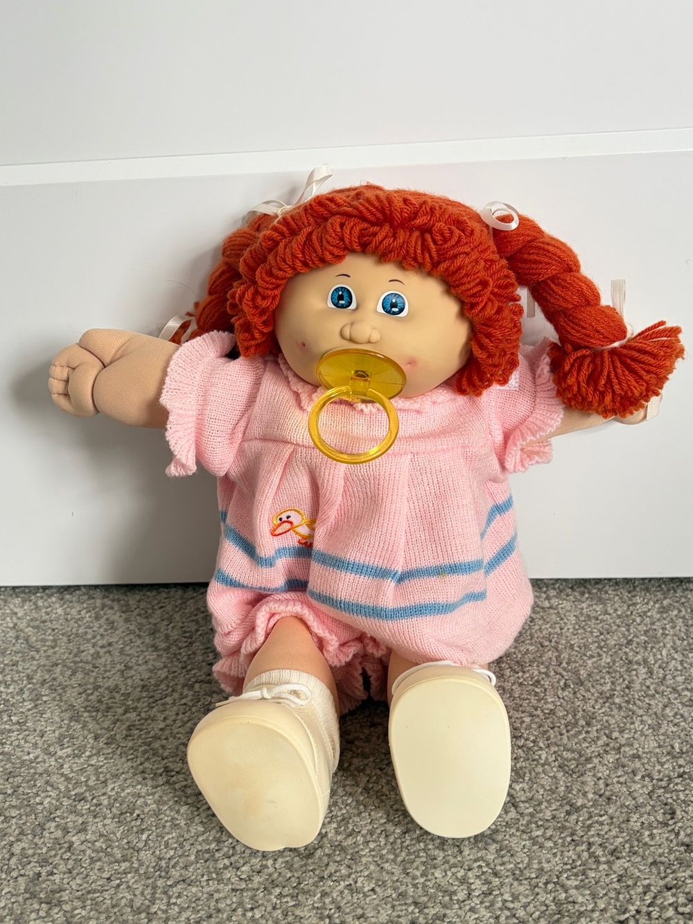 Vintage Cabbage Patch Pacifier girl red hair 
doll